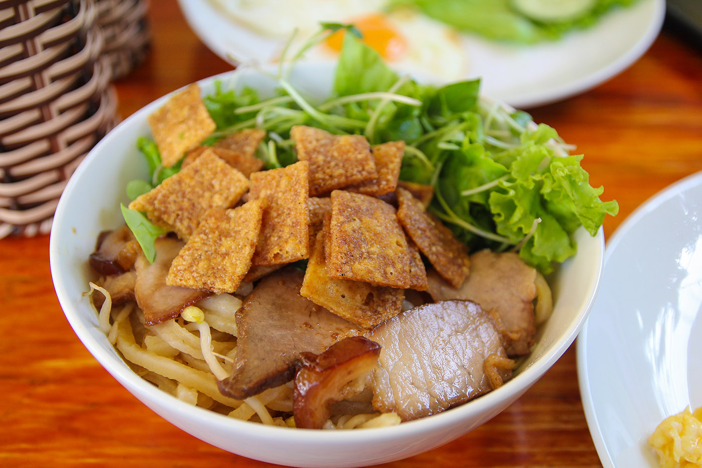 Hoi An Cao Lau noodles, traditional Vietnamese food photography