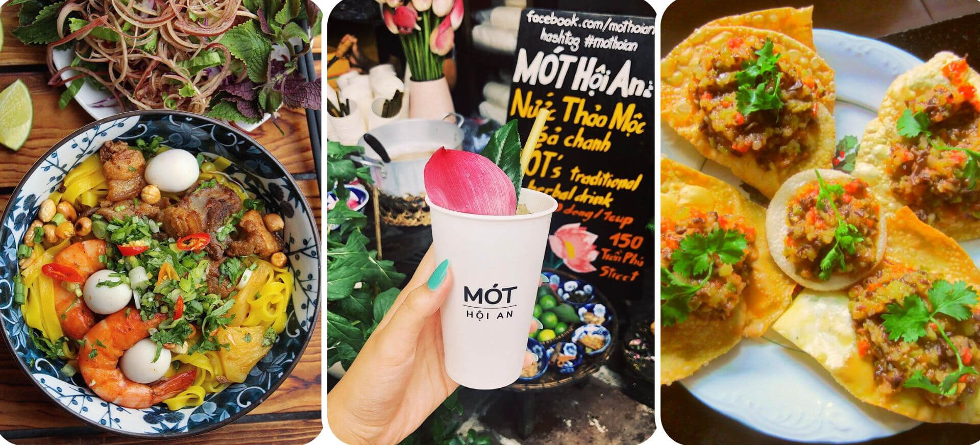 Variety of delicious Vietnamese street food dishes in Hoi An, showcasing popular Hoi An activities for foodies.